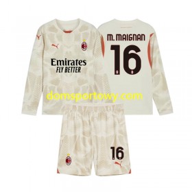 Koszulka AC Milan Mike Maignan 16 Bramkarska Dziecięcy Trzeci Koszulki Piłkarskie 2024-2025 Długi Rękaw